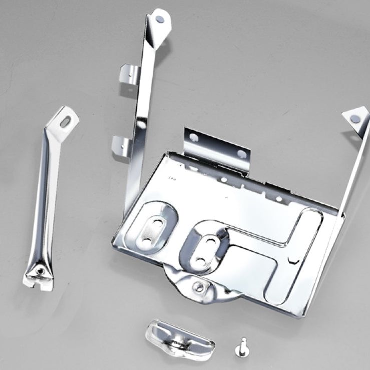 Rugged Ridge 11132.01 - RUG11132.01 - Rugged Ridge 76-86 Jeep CJ Stainless Steel Battery Tray Kit - Shipped in Europe - Tuningsupply.com