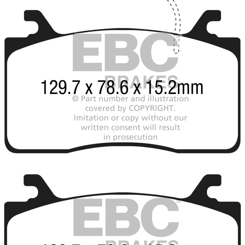 EBC DP42325R - EBCDP42325R - EBC 2016+ Alfa Romeo Guilia 2.0T Yellowstuff Front Brake Pads - Shipped in Europe - Tuningsupply.com