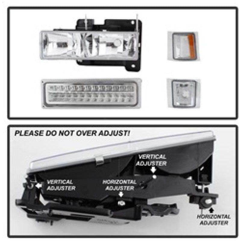 SPYDER 5069559 - SPY5069559 - xTune 92-94 Blazer Full Size Corner/LED Bumper Headlights Chrome HD-JH-CCK88-LED-AM-C-SET - Shipped in Europe - Tuningsupply.com