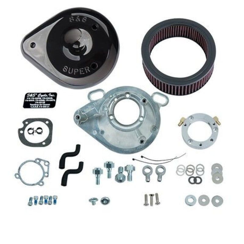 S&S Cycle 170-0304B - SSC170-0304B - S&S Cycle 01-17 Stock EFI BT Models Teardrop Air Cleaner Kit - Gloss Black - Shipped in Europe - Tuningsupply.com