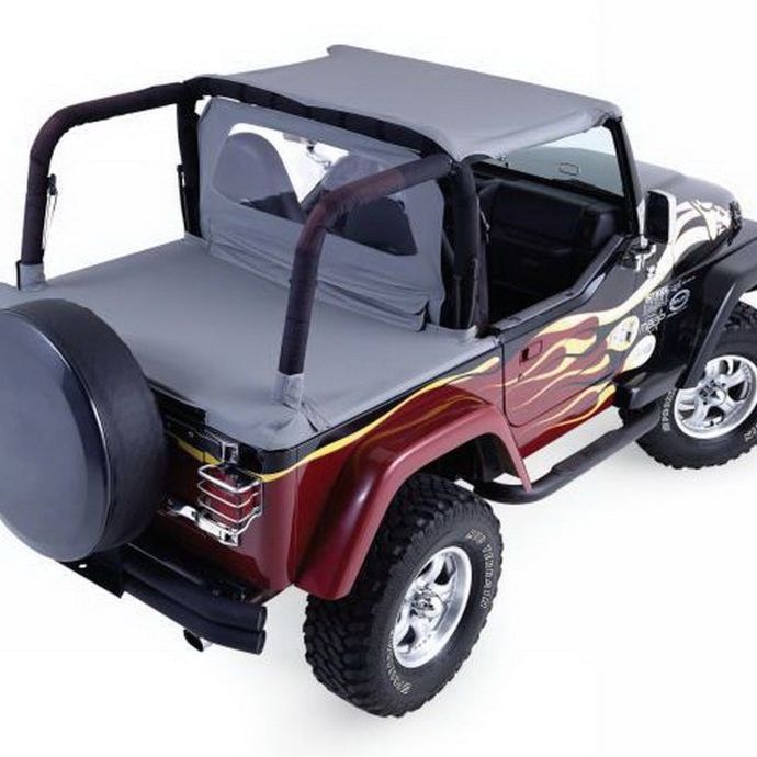 Rampage 992015 - RAM992015 - Rampage 1987-1991 Jeep Wrangler(YJ) Cab Soft Top And Tonneau Cover - Black Denim - Shipped in Europe - Tuningsupply.com