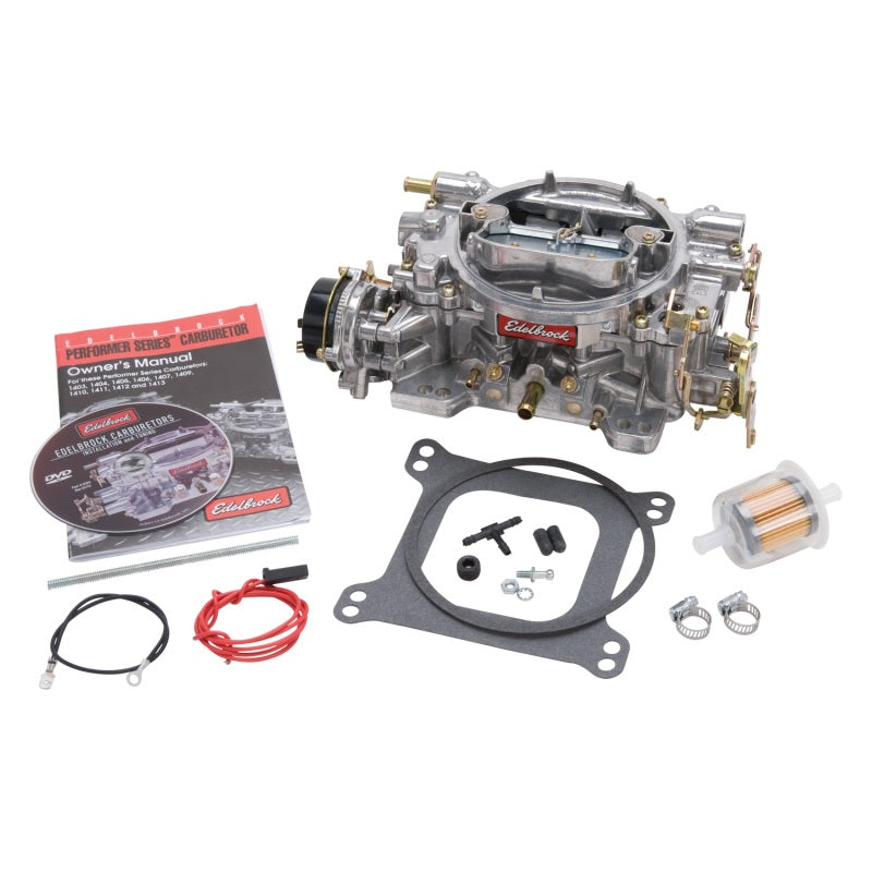 Edelbrock 1406 - EDE1406 - Edelbrock Carburetor Performer Series 4-Barrel 600 CFM Electric Choke Satin Finish - Shipped in Europe - Tuningsupply.com