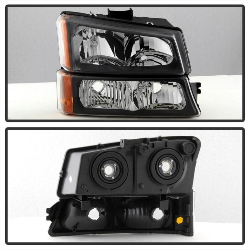 SPYDER 5069801 - SPY5069801 - xTune Chevy Silverado 2500HD 03-06 Crystal Headlights w/ Bumper Lights Black HD-JH-CSIL03-AM-BK-SET - Shipped in Europe - Tuningsupply.com
