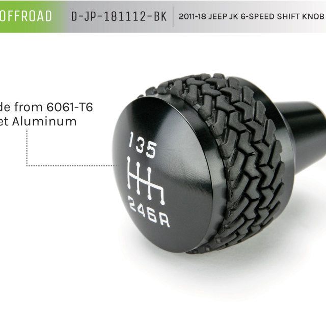 DV8 Offroad D-JP-181112-BK - DVED-JP-181112-BK - DV8 Offroad 2011-2018 Jeep JK 6-Speed Shift Knob Black - Shipped in Europe - Tuningsupply.com