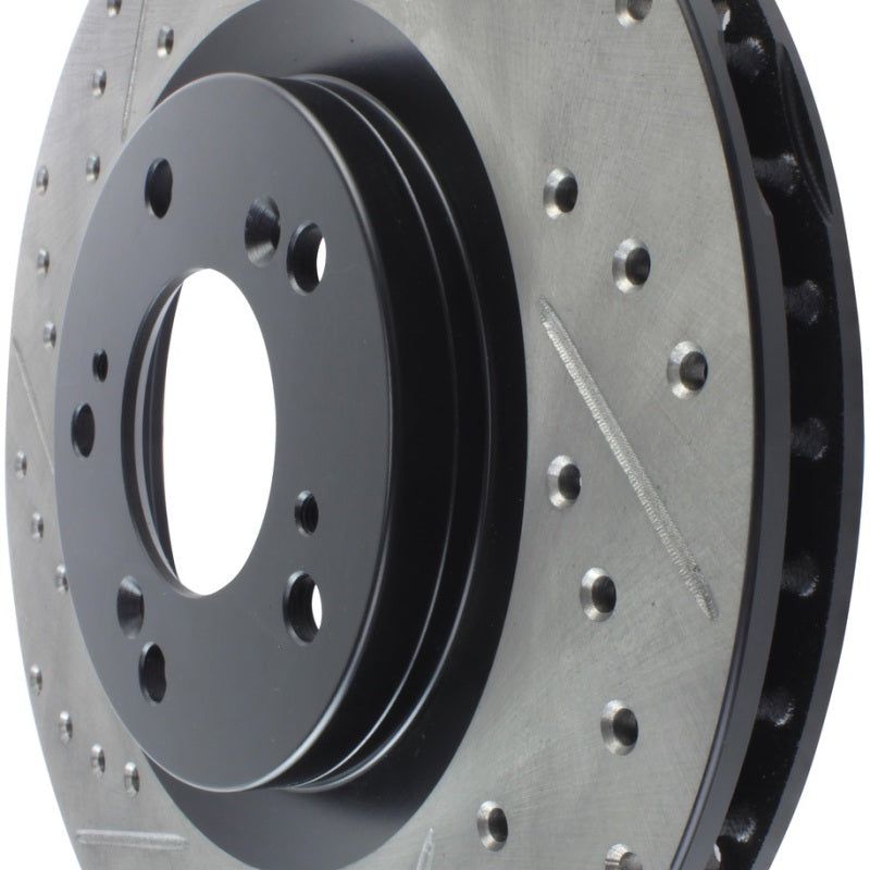 Stoptech 127.40048R - STO127.40048R - StopTech 00-09 S2000 Slotted & Drilled Right Front Rotor - Shipped in Europe - Tuningsupply.com