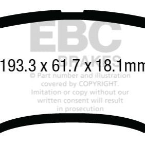 EBC DP43016R - EBCDP43016R - EBC 13+ Ford F250 (inc Super Duty) 6.2 (2WD) Yellowstuff Rear Brake Pads - Shipped in Europe - Tuningsupply.com