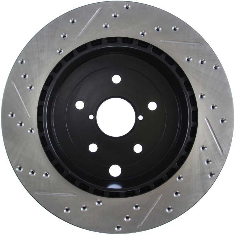 Stoptech 127.47030L - STO127.47030L - StopTech 08+ Subaru STI (Will Not Fit 05-07) Slotted & Drilled Sport Brake Rotor - Shipped in Europe - Tuningsupply.com