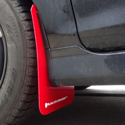 Rally Armor MF29-UR-BLK/RD - RALMF29-UR-BLK/RD - Rally Armor 13-19 Ford Fiesta ST Black UR Mud Flap w/Red Logo - Shipped in Europe - Tuningsupply.com