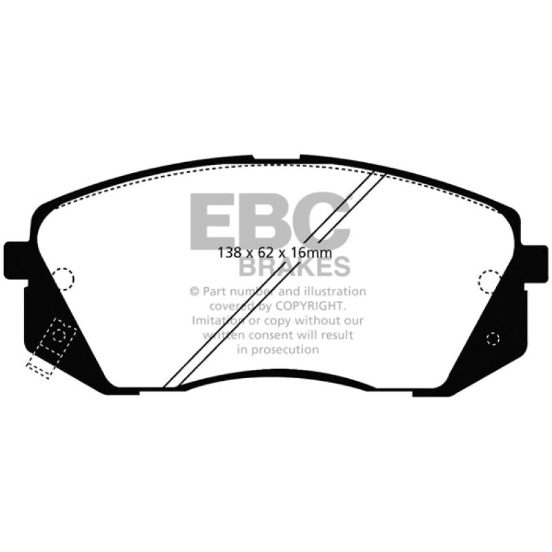 EBC DP31809C - EBCDP31809C - EBC 15+ Hyundai Sonata 1.6 Turbo (Elec Park Brake) Redstuff Front Brake Pads - Shipped in Europe - Tuningsupply.com