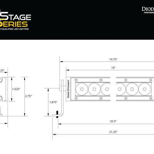 Diode Dynamics DD5052 - DIODD5052 - Diode Dynamics 18 In LED Light Bar Single Row Straight - Amber Combo Each Stage Series - Shipped in Europe - Tuningsupply.com