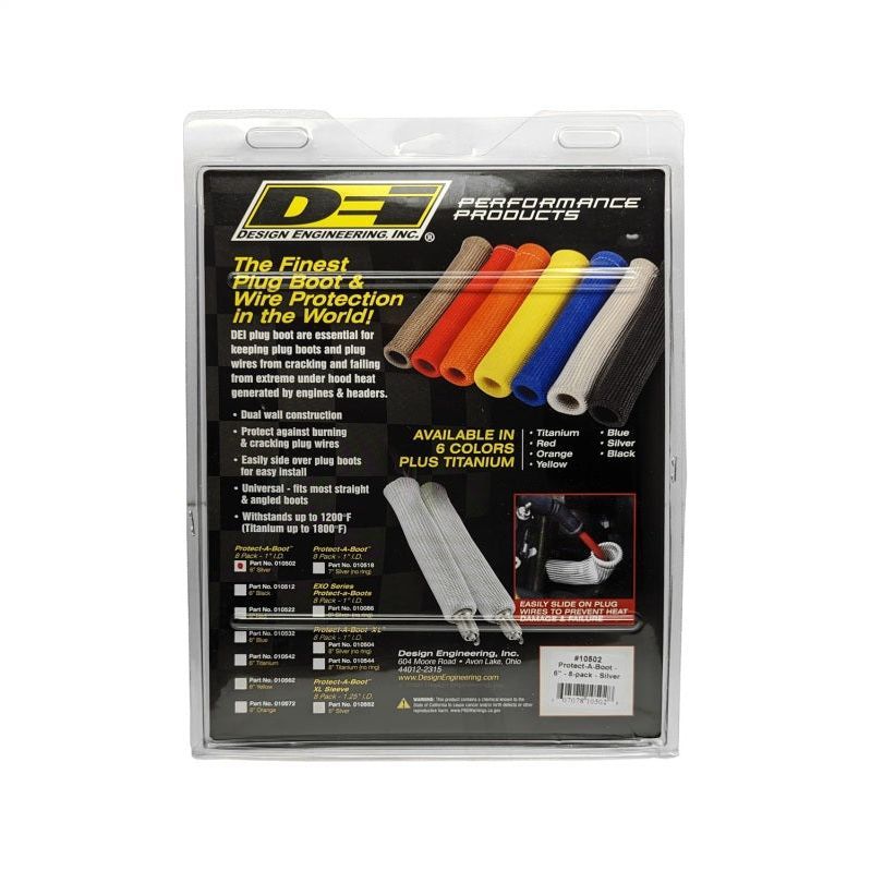 DEI 10502 - DEI10502 - DEI Protect-A-Boot - 6in - 8-pack - Silver - Shipped in Europe - Tuningsupply.com