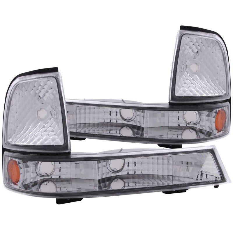 ANZO 511003 - ANZ511003 - ANZO 1998-2000 Ford Ranger Euro Parking Lights Chrome w/ Amber Reflector - Shipped in Europe - Tuningsupply.com