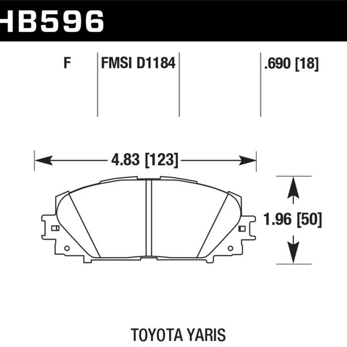Hawk Performance KHB596B.690 - HAWKHB596B.690 - Hawk 07-16 Toyota Yaris HPS 5.0 Front Brake Pads - Shipped in Europe - Tuningsupply.com