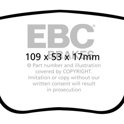 EBC DP42075R - EBCDP42075R - EBC 10-13 Audi A3 2.0 Turbo (Bosch rear caliper) Yellowstuff Rear Brake Pads - Shipped in Europe - Tuningsupply.com