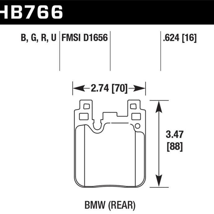 Hawk Performance KHB766N.624 - HAWKHB766N.624 - Hawk 14-20 BMW 2-Series / 12-18 BMW 3-Series HP+ Street Rear Brake Pads - Shipped in Europe - Tuningsupply.com