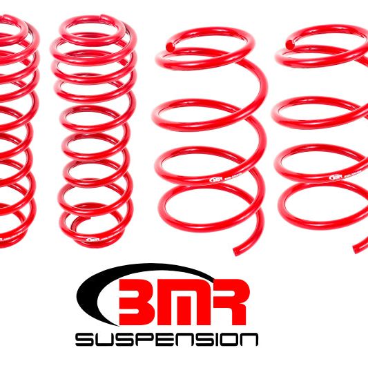 BMR Suspension SP068R - BMRSP068R - BMR 05-14 S197 Mustang GT Drag Version Lowering Springs (Set Of 4) - Red - Shipped in Europe - Tuningsupply.com