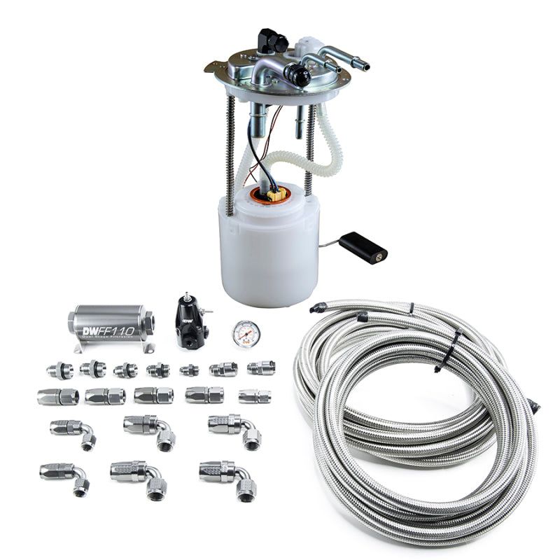 DeatschWerks 9-401-601-7015 - DWK9-401-601-7015 - DeatschWerks 05-19 Yukon/Tahoe/Suburban DW400 Pump Module and Return SS CPE Plumbing Kit - Shipped in Europe - Tuningsupply.com