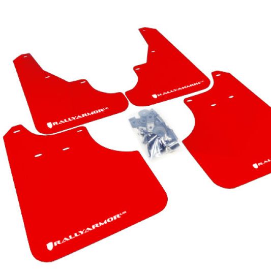 Rally Armor MF11-UR-RD/WH - RALMF11-UR-RD/WH - Rally Armor 09-13 Subaru Forester Red UR Mud Flap w/ White Logo - Shipped in Europe - Tuningsupply.com