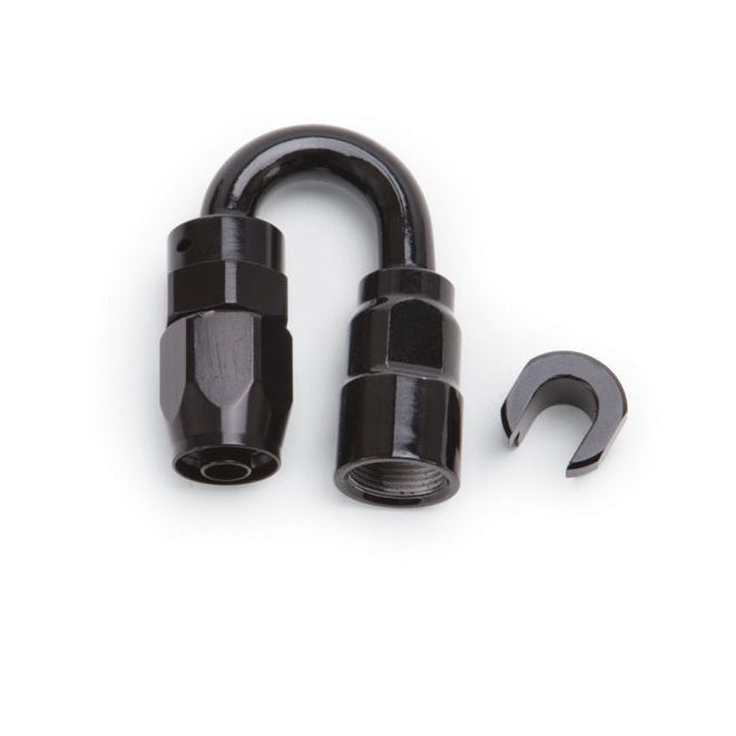 Russell Performance 3/8in SAE Quick Disc Female to -6 Hose Black 180 Degree Hose End - SMINKpower Performance Parts RUS611233 Russell