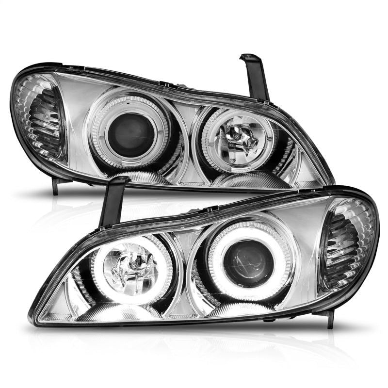 ANZO 121078 - ANZ121078 - ANZO 2000-2004 Infiniti I30 Projector Headlights w/ Halo Chrome - Shipped in Europe - Tuningsupply.com