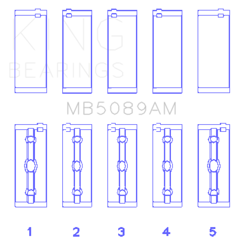 King Engine Bearings GMB5089AM - KINGMB5089AM - King Engine Bearings Toyota 1RZ Crankshaft Main Bearing Set - Size STD - Shipped in Europe - Tuningsupply.com