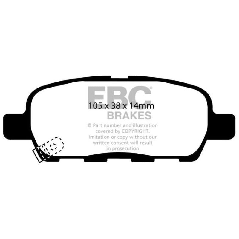 EBC DP31666C - EBCDP31666C - EBC 02 Infiniti G35 3.5 w/o DCS Redstuff Rear Brake Pads - Shipped in Europe - Tuningsupply.com