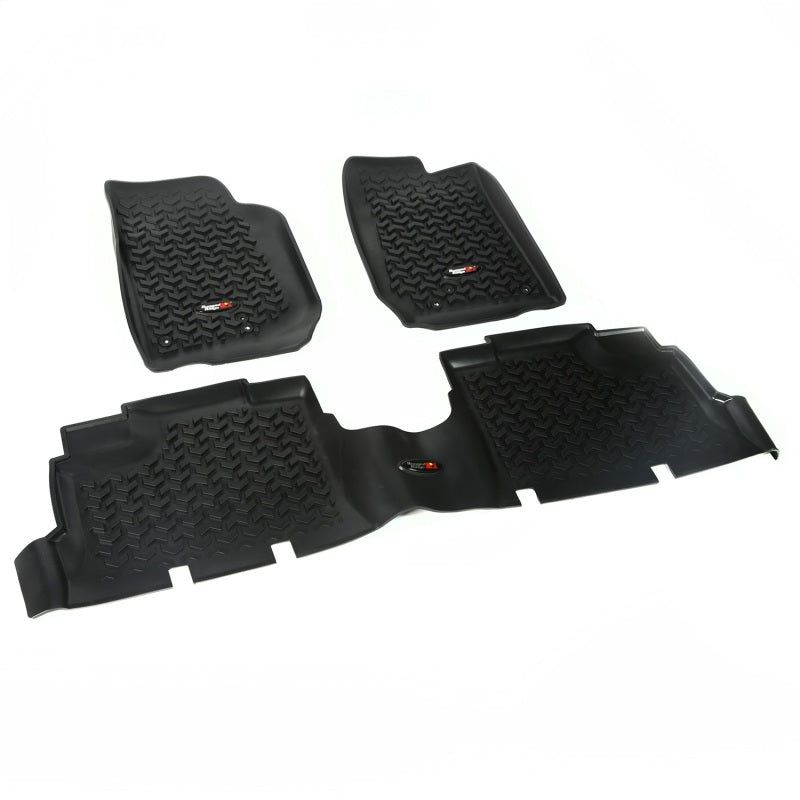 Rugged Ridge 12987.04 - RUG12987.04 - Rugged Ridge Floor Liner Front/Rear Black 2007-2018 Jeep Wrangler JK 4 Dr - Shipped in Europe - Tuningsupply.com