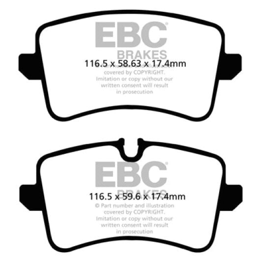 EBC DP32082C - EBCDP32082C - EBC 11 Audi A6 2.0 Turbo Redstuff Rear Brake Pads - Shipped in Europe - Tuningsupply.com