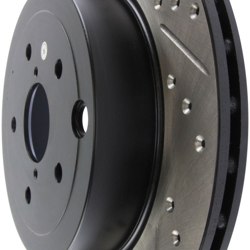 Stoptech 127.47030R - STO127.47030R - StopTech 08+ Subaru STI (Will Not Fit 05-07) Slotted & Drilled Sport Brake Rotor - Shipped in Europe - Tuningsupply.com
