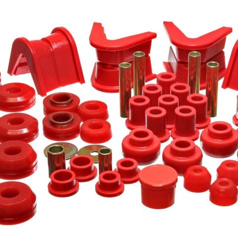 Energy Suspension 4.18107R - ENG4.18107R - Energy Suspension 73-79 Ford F-150 Pickup 4WD Red Hyper-flex Master Bushing Set - Shipped in Europe - Tuningsupply.com