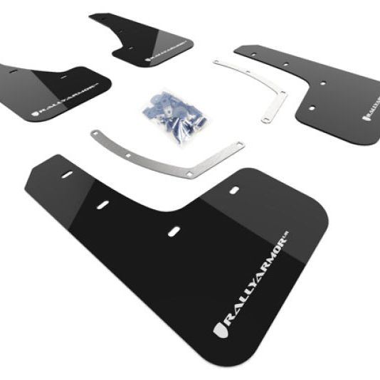 Rally Armor MF49-UR-BLK/WH - RALMF49-UR-BLK/WH - Rally Armor 18-25 Subaru Ascent Black UR Mud Flap w/White Logo - Shipped in Europe - Tuningsupply.com