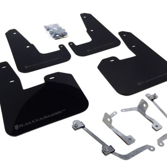 Rally Armor MF15-UR-BLK/GRY - RALMF15-UR-BLK/GRY - Rally Armor 08-11 Subaru STI (Hatch Only) / 11-14 WRX (Hatch Only) Black UR Mud Flap w/Grey Logo - Shipped in Europe - Tuningsupply.com