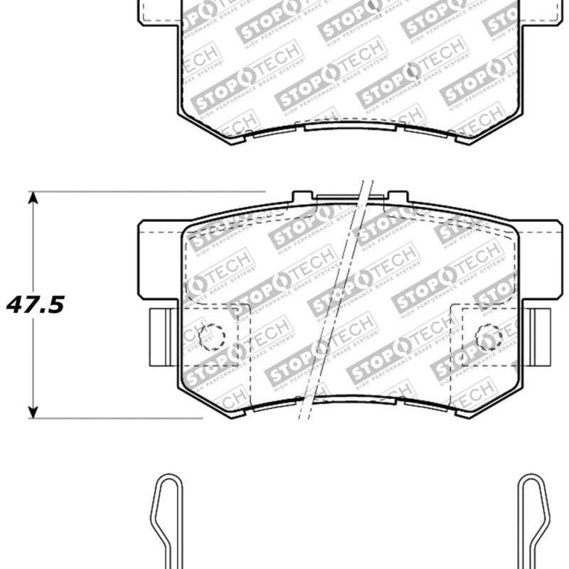 Stoptech 309.05360 - STO309.05360 - StopTech Performance 08-10 Honda Accord EX/EX-L Coupe / 08-10 LX/LX-P/LX+ Sedan Rear Brake Pads - Shipped in Europe - Tuningsupply.com