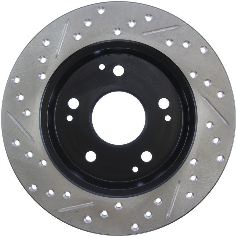 Stoptech 127.40042L - STO127.40042L - StopTech 02-06 Acura RSX Incl. Type S / 97-01 Integra Type R Slotted & Drilled Left Rear Rotor - Shipped in Europe - Tuningsupply.com