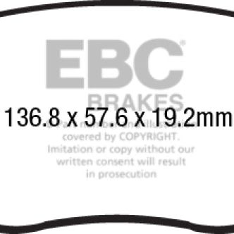 EBC DP32212C - EBCDP32212C - EBC 14-17 Fiat 500 Redstuff Ceramic Low Dust Front Brake Pads - Shipped in Europe - Tuningsupply.com