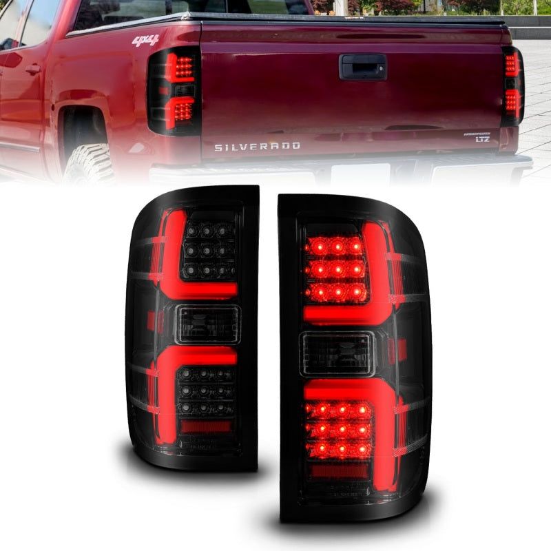 ANZO 311451 - ANZ311451 - ANZO 15-19 Chevrolet Silverado 2500 HD/3500 HD LED Taillight w/ Sequential Black Housing/Smoke Lens - Shipped in Europe - Tuningsupply.com