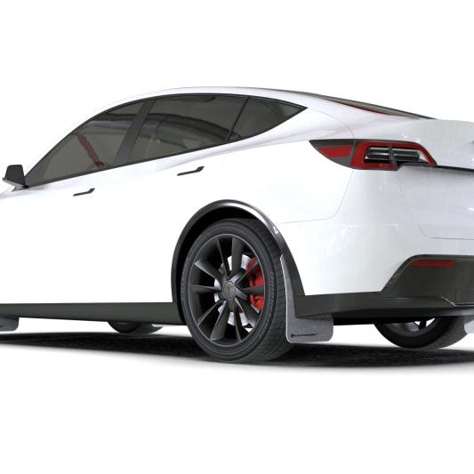 Rally Armor MF72-UR-WH/BLK - RALMF72-UR-WH/BLK - Rally Armor 20-26 Tesla Model Y, Juniper Y White UR Mud Flap w/Black Logo - Shipped in Europe - Tuningsupply.com