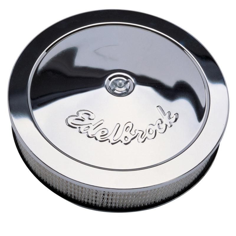 Edelbrock 1207 - EDE1207 - Edelbrock Air Cleaner Pro-Flo Series Round Steel Top Paper Element 14In Dia X 3 313In Chrome - Shipped in Europe - Tuningsupply.com