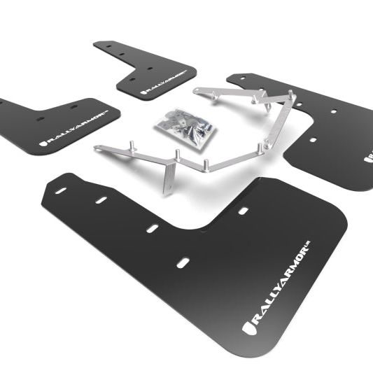 Rally Armor MF71-UR-BLK/WH - RALMF71-UR-BLK/WH - Rally Armor 17-21 Honda Civic EX/EX-L/LX (Hatchback) Black UR Mud Flap White Logo - Shipped in Europe - Tuningsupply.com