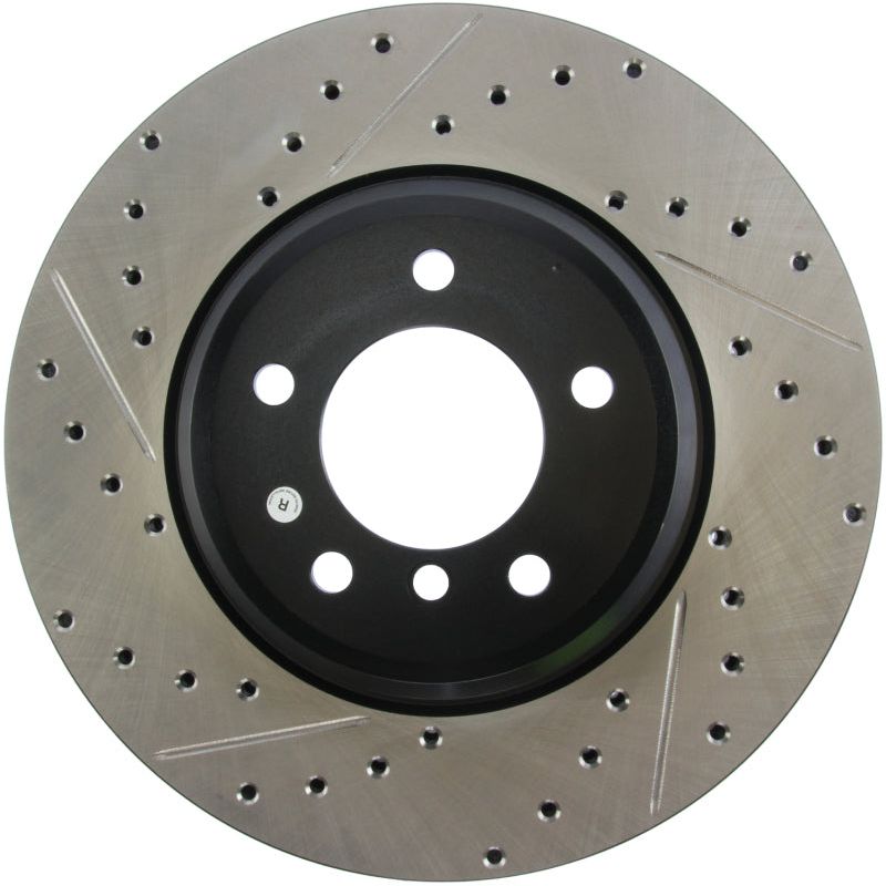 Stoptech 127.34093R - STO127.34093R - StopTech 07-09 BMW 335 (E90/E92/E93) Slotted & Drilled Right Front Rotor - Shipped in Europe - Tuningsupply.com