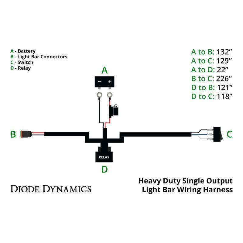 Diode Dynamics DD4031 - DIODD4031 - Diode Dynamics Heavy Duty (Single) Output Light Bar Wiring Harness - Shipped in Europe - Tuningsupply.com
