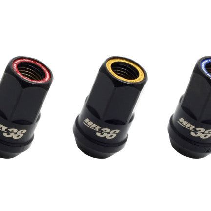 Wheel Mate HR3805BR - WHMHR3805BR - Wheel Mate Muteki HR38 Open End Lug Nuts 12x1.25 Black Chrome / Red Ring - Shipped in Europe - Tuningsupply.com