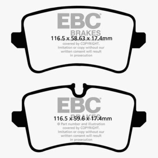EBC DP42082R - EBCDP42082R - EBC 11 Audi A6 2.0 Turbo Yellowstuff Rear Brake Pads - Shipped in Europe - Tuningsupply.com