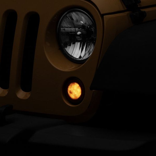 Raxiom J127017 - RAXJ127017 - Raxiom 07-18 Jeep Wrangler JK Axial Series LED Turn Signals w/ Halo (Smoked) - Shipped in Europe - Tuningsupply.com