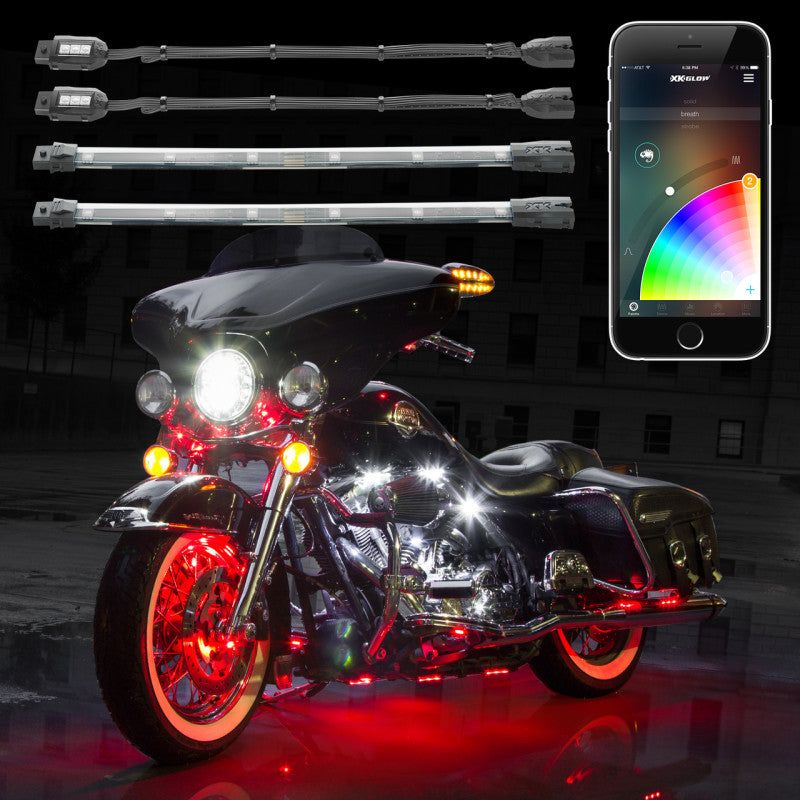 XKGLOW KS-MOTO-PRO - XKGKS-MOTO-PRO - XK Glow Strip Million Color XKCHROME ATV/Motorcycle LED Accent Light Kit (14xPod + 12x10In) - Shipped in Europe - Tuningsupply.com