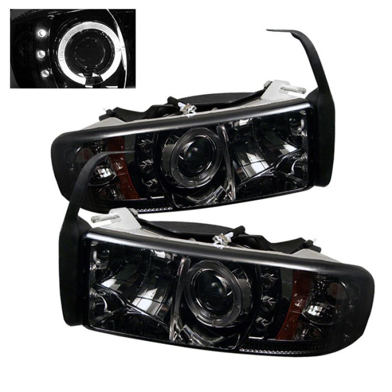 SPYDER 5010100 - SPY5010100 - Spyder Dodge Ram 1500 94-01 94-02 Projector Headlights LED Halo LED Smke PRO-YD-DR94-HL-AM-SMC - Shipped in Europe - Tuningsupply.com