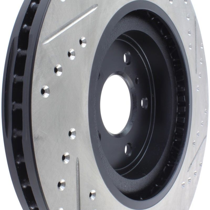 Stoptech 127.42100R - STO127.42100R - StopTech Infiniti G37 / Nissan 370Z SportStop Slotted & Drilled Front Right Rotor - Shipped in Europe - Tuningsupply.com