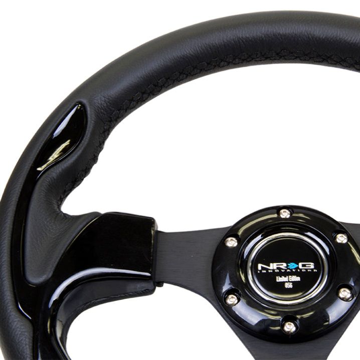 NRG RST-001BK - NRGRST-001BK - NRG Reinforced Steering Wheel (320mm) Blk w/Gloss Black Trim - Shipped in Europe - Tuningsupply.com