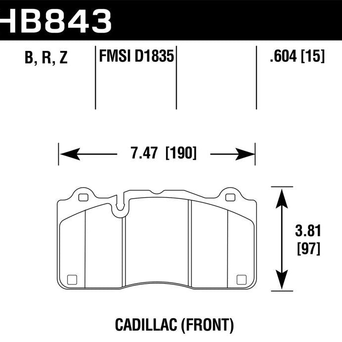 Hawk Performance KHB843U.604 - HAWKHB843U.604 - Hawk 2016 Cadillac CTS DTC-70 Front Race Brake Pads - Shipped in Europe - Tuningsupply.com