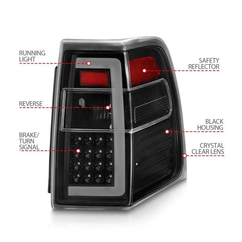 ANZO 311408 - ANZ311408 - ANZO 07-17 Ford Expedition LED Taillights w/ Light Bar Black Housing Clear Lens - Shipped in Europe - Tuningsupply.com